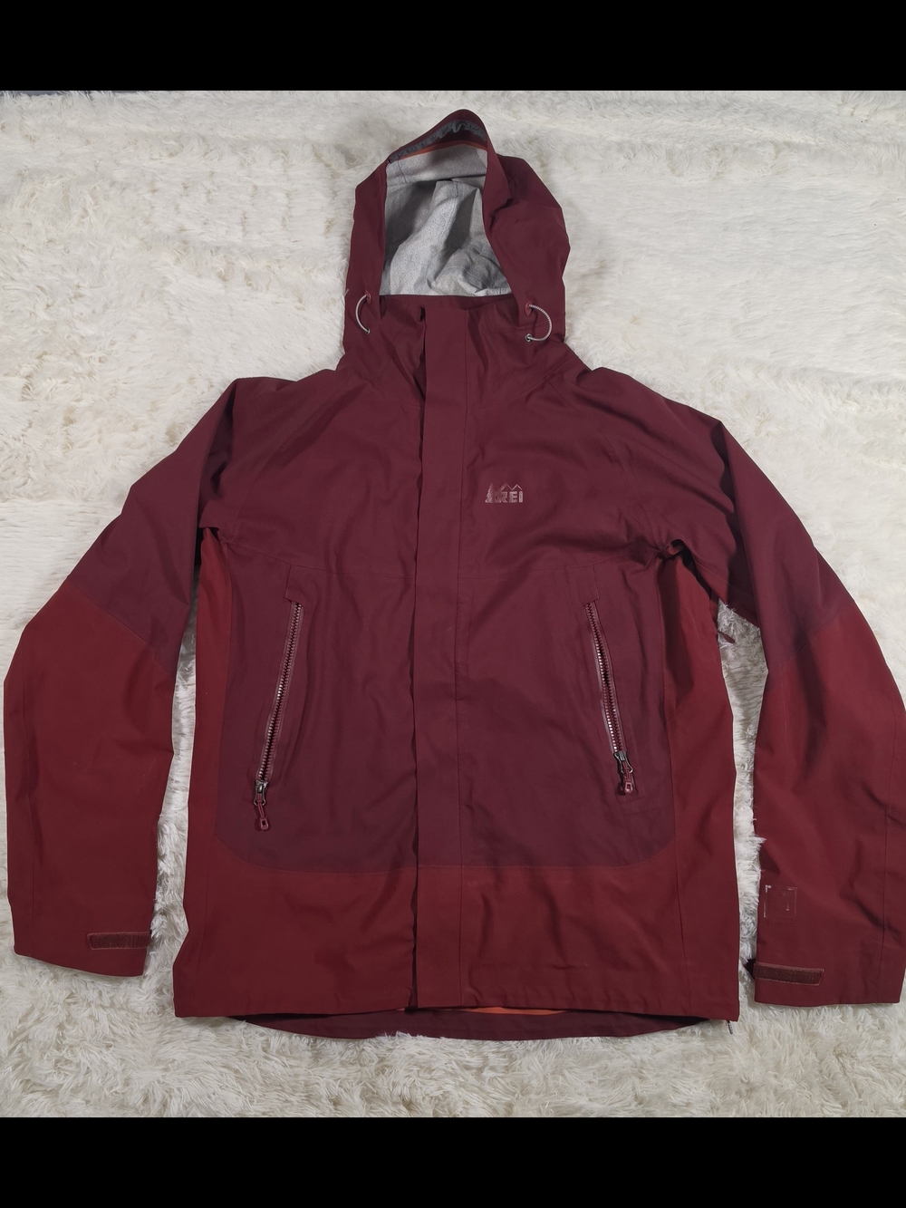 REI Co-op Maroon Red Womens Full Zip Light Weight Rain Coat Spring Jacket Large